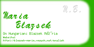 maria blazsek business card